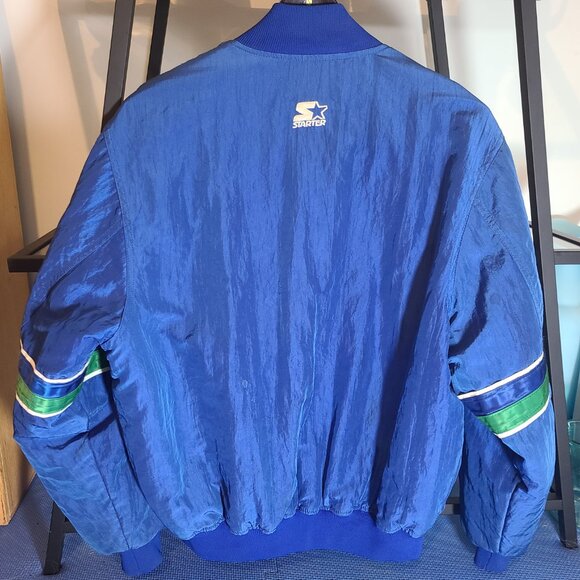 Vintage Seattle Seahawks Starter Pro Line Men’s Full Snap Bomber Jacket Size L - Picture 2 of 16